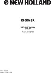 New Holland E80BMSR Tier 3 Crawler Excavators Service Manual