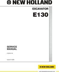 New Holland E130 Excavator Service Manual