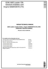 TM12103 - John Deere 624K 4WD Loader (SN.E642635-658064) w.Engine 6068HDW78 Service Repair Manual