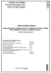TM13377X19 - John Deere 903MH, 909MH Tracked Harvester (SN. 271505-) Service Repair Technical Manual
