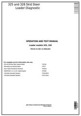 TM2191 - John Deere 325, 328 Skid Steer Loader Diagnostic, Operation and Test Service Manual