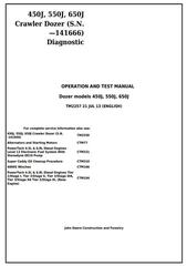 TM2257 - John Deere 450J, 550J, 650J Crawler Dozer (S.N.before 141666) Diagnostic&Test Service Manual