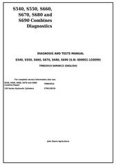 TM803919 - John Deere S540, S550, S660, S670, S680, S690 Combine Diagnostic and Tests Service Manual