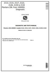 TM804319 - John Deere 2113, 2115, 2117, 2122, 2126, 2130, 2134 Planters Diagnostic Service Manual